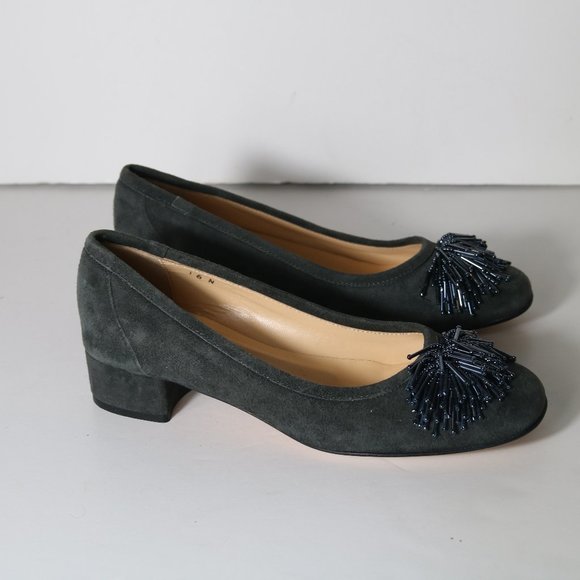 Sesto Meucci Shoes - Sesto Meucci Flynn Bead Fringe Gray Suede Pumps Shoes Heels Size 6 Narrow